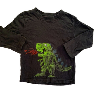 Crazy 8 Black Dragon Long Sleeve Shirt Size 2T